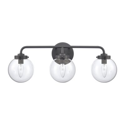 Fairbanks 22.75″ Wide 3-Light Vanity Light - Matte Black and Clear