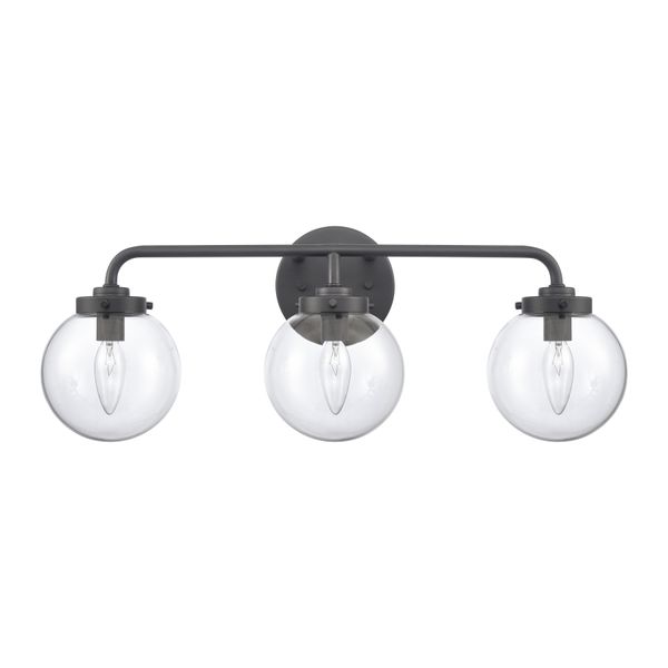 Fairbanks 22.75'' Wide 3-Light Vanity Light - Matte Black and Clear