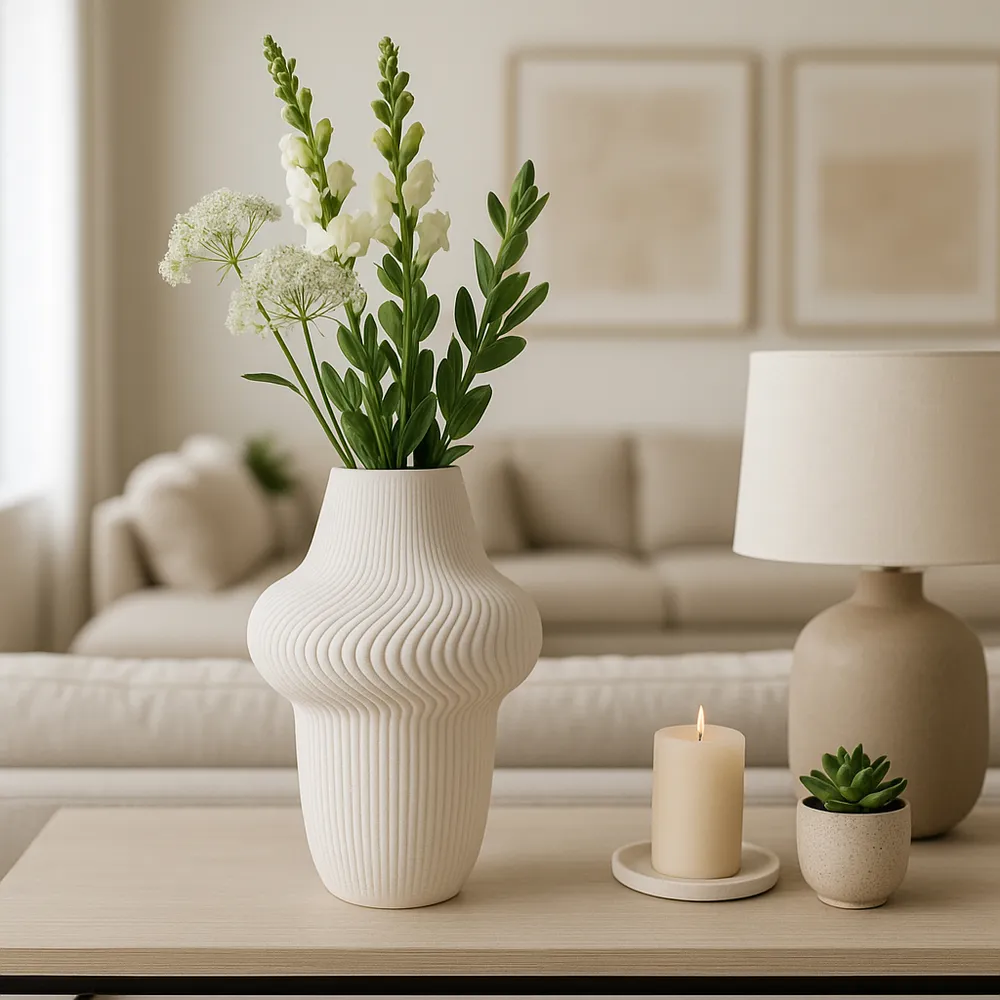 DEANFIELD IVORY VASE 10 (IN)