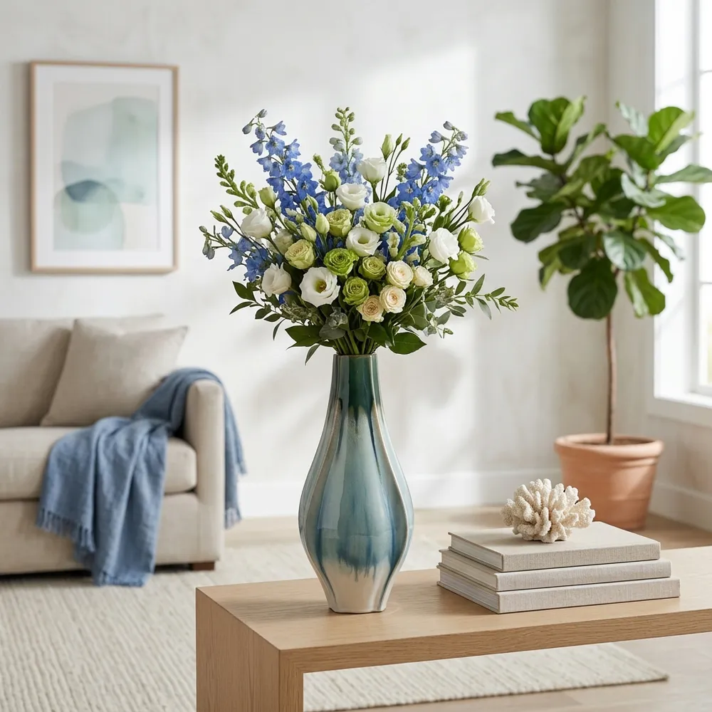 SLATERFORD GREEN VASE 14 (IN)