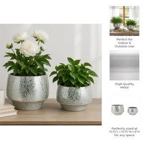 ANTONSHAW SET OF 2 SILVER PLANTER 8 (IN) 9