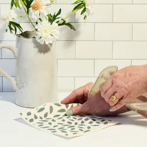 Icelandic Poppies Gold blu Eco Sponge Cloths (Set of 2) 6