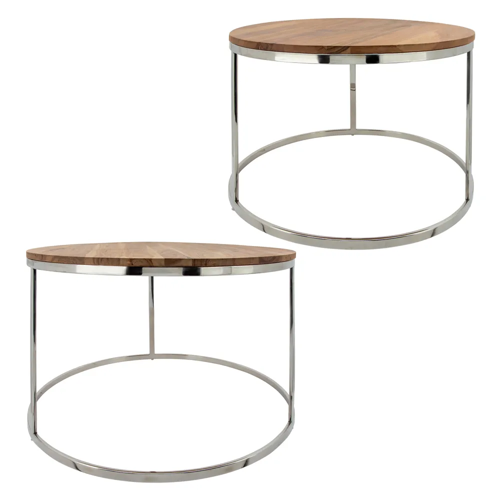 SUTTONRIDGE SET OF 2 SILVER TABLE 19 (IN)