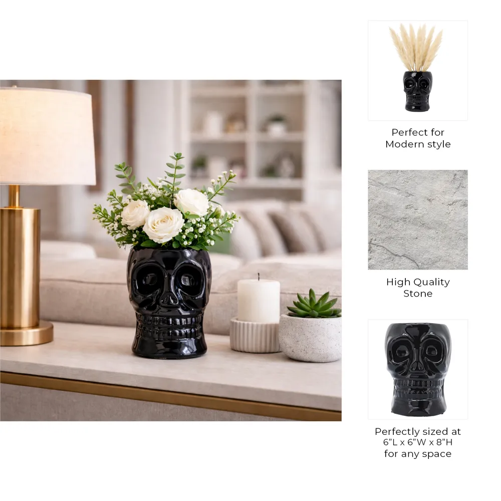 LINDENCLIFF BLACK VASE 8 (IN)