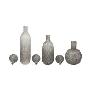 BURTONBURN SET OF 3 GRAY GLASS VASES 18 (IN) 6