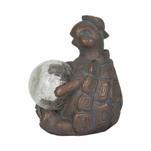 7" TURTLE WITH SOLAR ORB, ANTIQUE COPPER 1