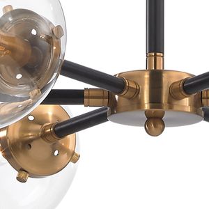 Boudreaux 28'' Wide 6-Light Chandelier - Matte Black with Antique Gold 5