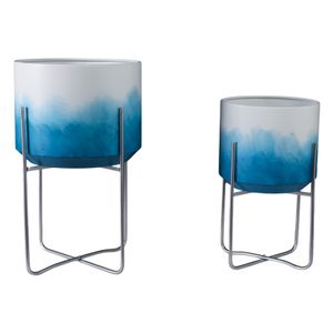 NICOLEHAM SET OF 2 BLUE PLANTER 23 (IN) 1
