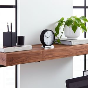 METAL,7"H,CANDID TABLE CLOCK,WHITE/BLACK 11