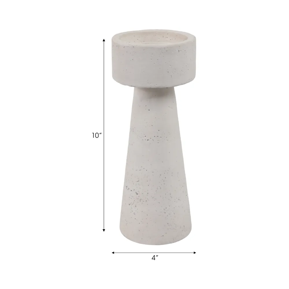 CARLIN WHITE CANDLE HOLDER 10 (IN)