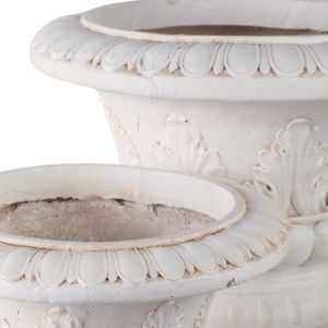 FLEMMINGOAK SET OF 2 IVORY PLANTER 21 (IN) 6
