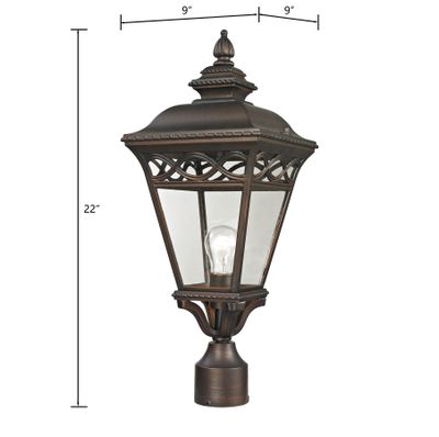 Mendham 22'' High 1-Light Outdoor Post Light - Hazelnut Bronze