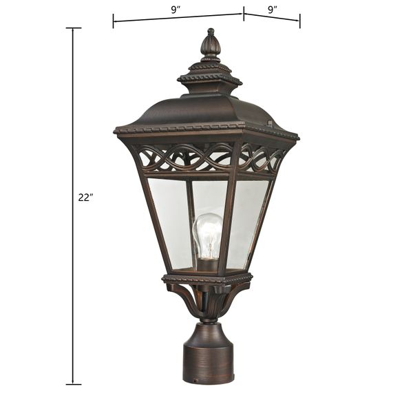 Mendham 22'' High 1-Light Outdoor Post Light - Hazelnut Bronze