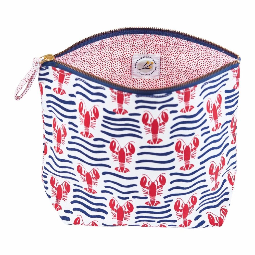 Lobster Waves Large Essential Canvas Pouch