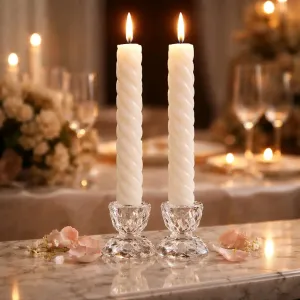 Spiral Taper Candle Realistic Flame 10in 2pack 1