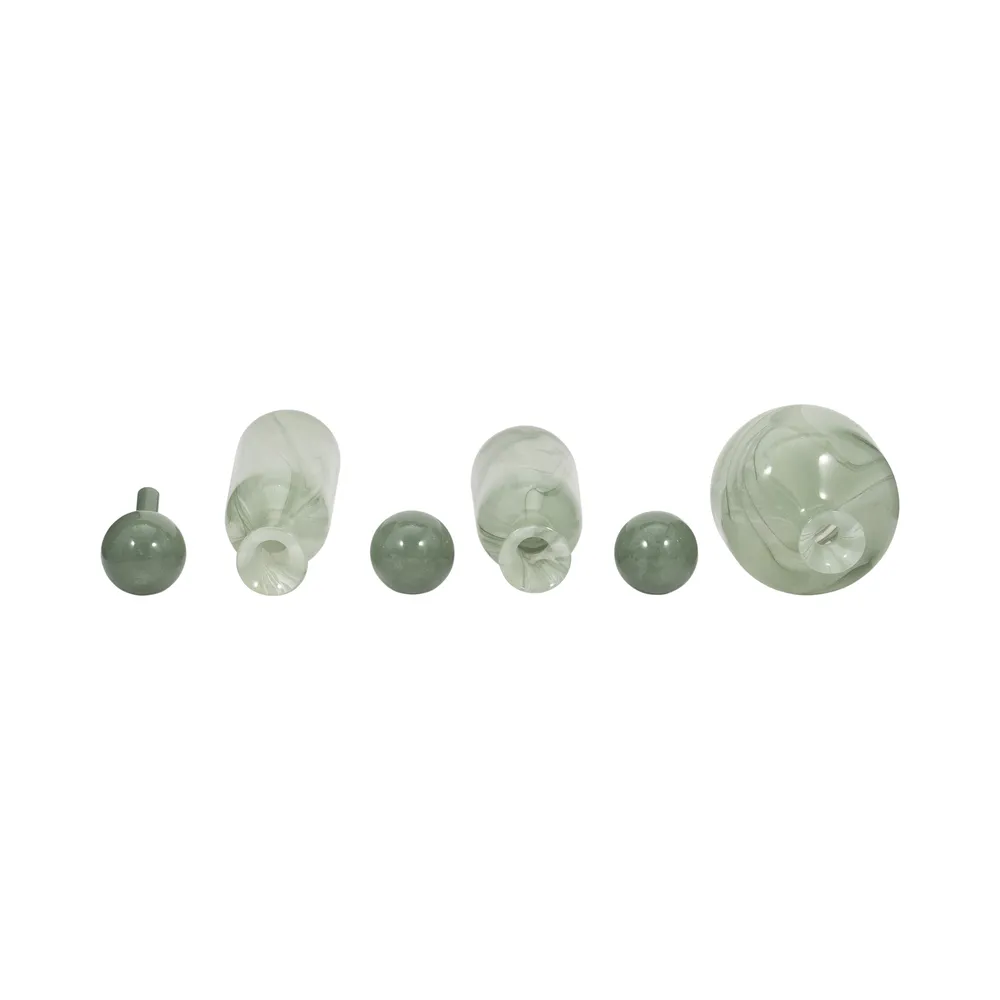 HARSTONRIDGE SET OF 3 GREEN GLASS VASES 19 (IN)