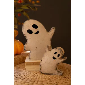 Set of 2 Recycled Iron Halloween Ghosts 3