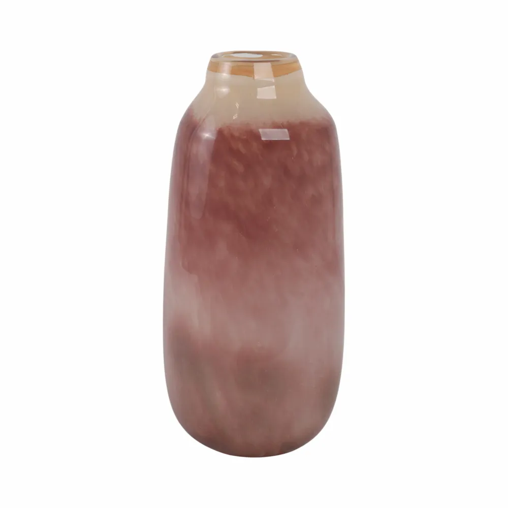 CLYDE PINK GLASS VASE 15 (IN)
