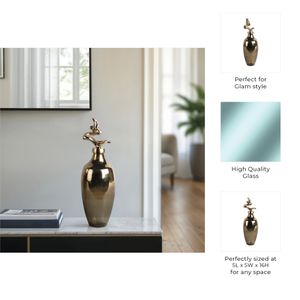 BRAMRUN GOLD GLASS VASE 16 (IN) 11
