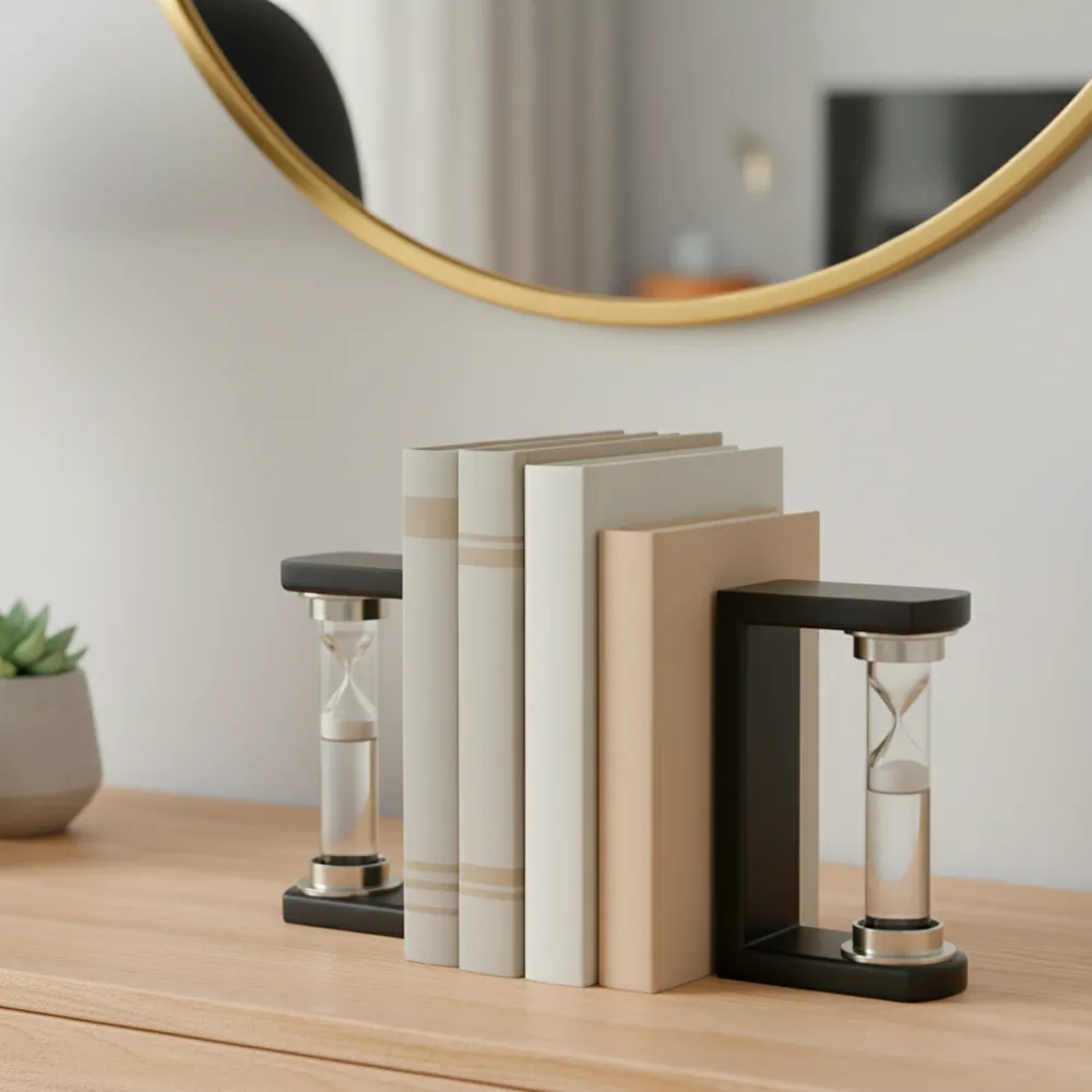 RAFEMOOR SET OF 2 BLACK BOOKENDS 8 (IN)