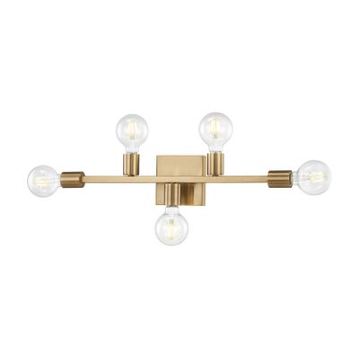Attune 22″ Wide 5-Light Vanity Light - Burnished Brass
