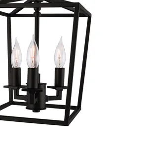 Cage 10.25'' Wide 3-Light Mini Pendant - Matte Black 4