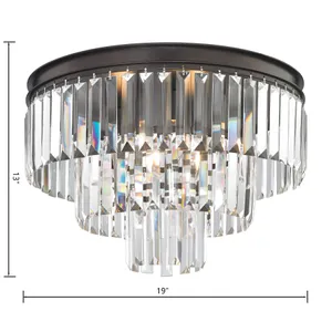 Palacial 19'' Wide 3-Light Semi Flush Mount - Oil Rubbed Bronze 2