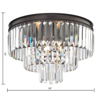 Palacial 19'' Wide 3-Light Semi Flush Mount - Oil Rubbed Bronze
