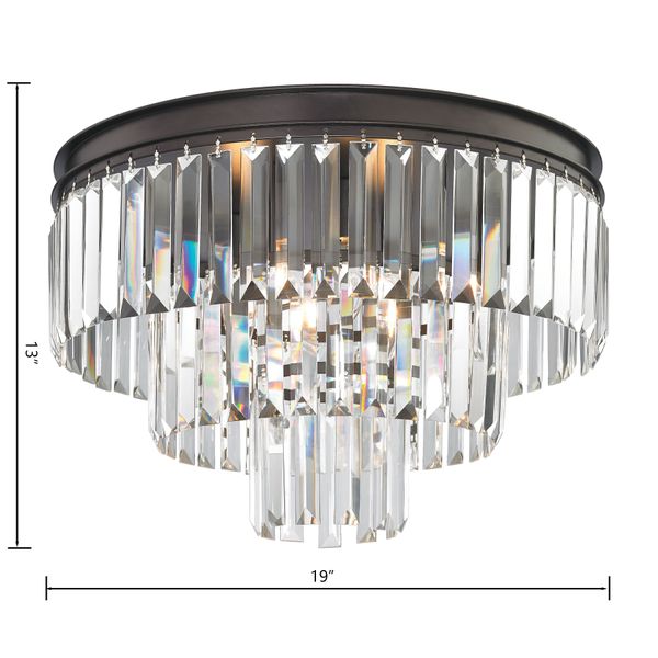 Palacial 19'' Wide 3-Light Semi Flush Mount - Oil Rubbed Bronze