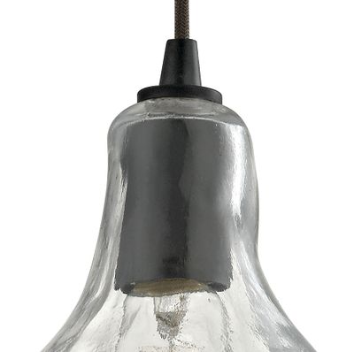 Hand Formed Glass 10″ Wide 1-Light Mini Pendant - Oil Rubbed Bronze