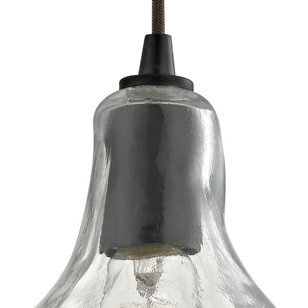Hand Formed Glass 10'' Wide 1-Light Mini Pendant - Oil Rubbed Bronze