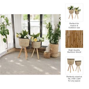HALSEYBURN SET OF 2 WHITE PLANTER 23 (IN) 10