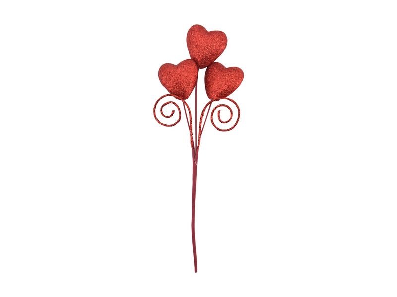 12" Glittery Red Heart & Swirl Pick 1