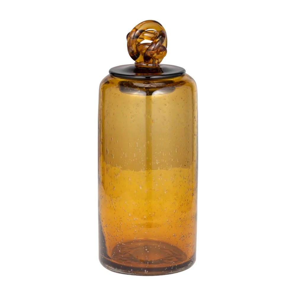 DIXONWELL ORANGE GLASS VASE 12 (IN)