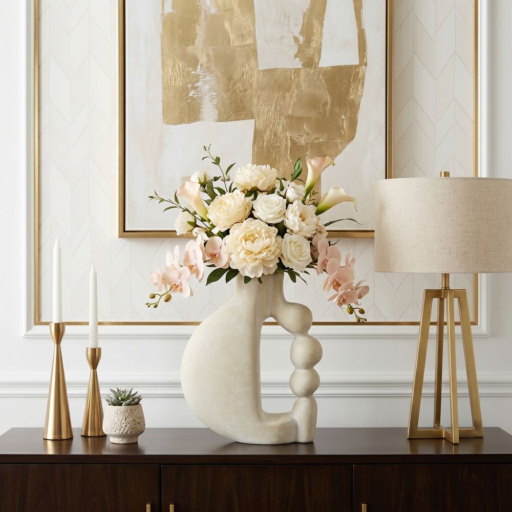 FERNMOOR IVORY VASE 17 (IN)