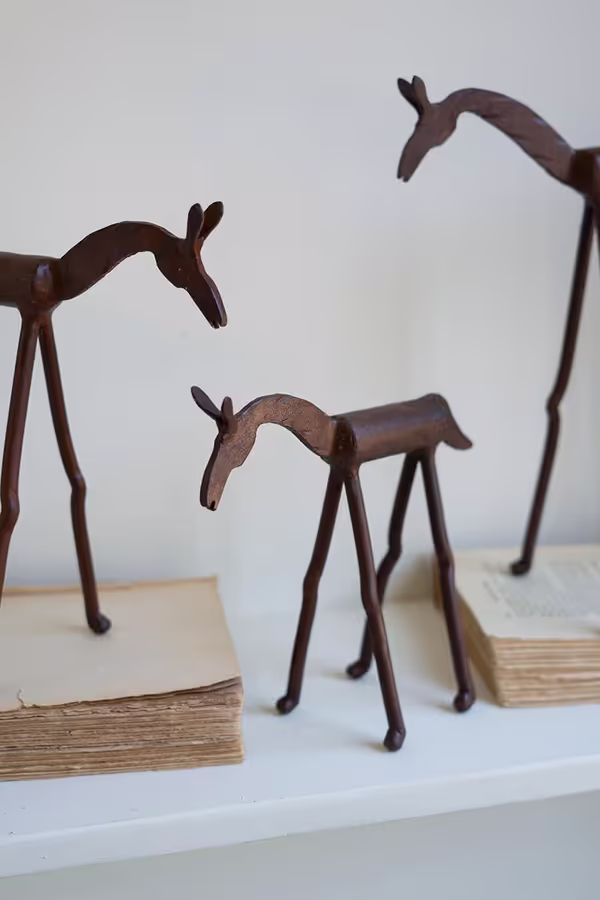 Set of 3 Hand-Forged Iron Horses