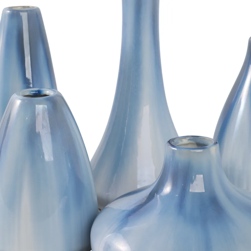 PAXTON SET OF 5 BLUE VASES 8 (IN)