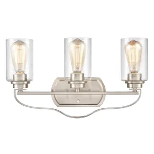 Market Square 20'' Wide 3-Light Vanity Light - Brushed Nickel 1