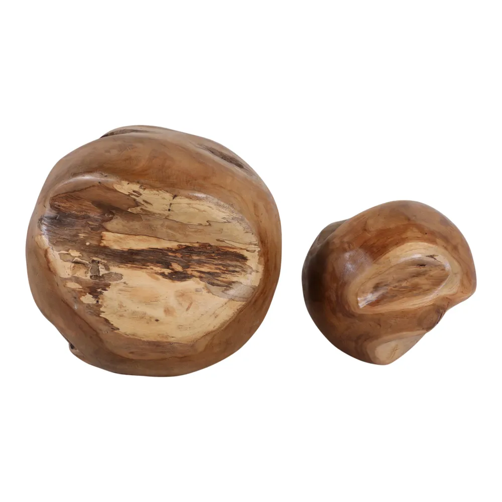 HEATHMOOR SET OF 2 BROWN ORBS 12 (IN)