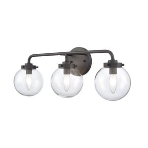 Fairbanks 22.75'' Wide 3-Light Vanity Light - Matte Black and Clear 3