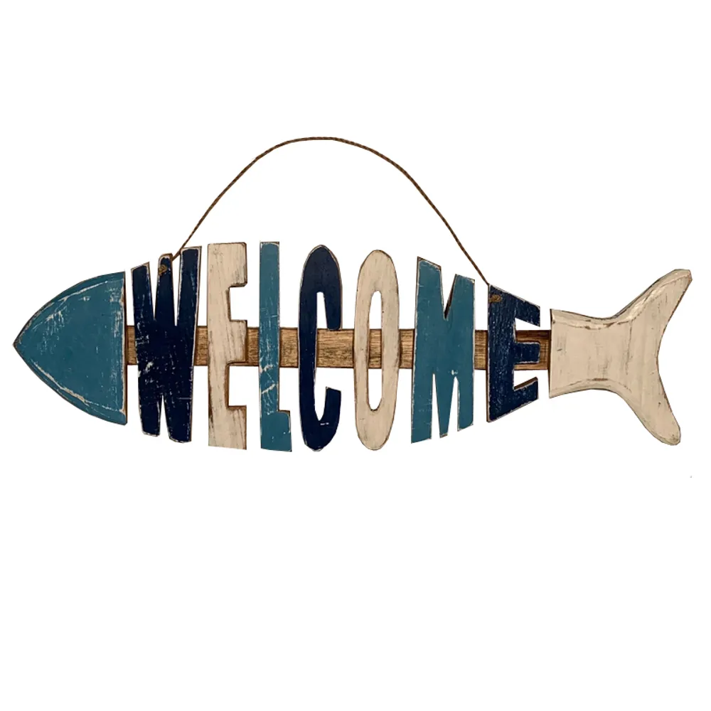 24" WELCOME SLAT FISH IN MULTI-COLOR