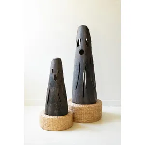 Set of 2 Rustic Iron Ghost Luminaries 1
