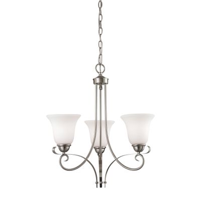 Brighton 20'' Wide 3-Light Chandelier - Brushed Nickel
