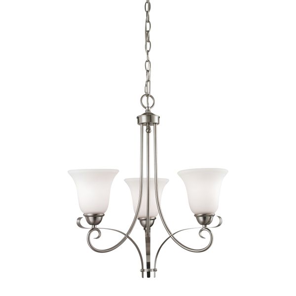 Brighton 20'' Wide 3-Light Chandelier - Brushed Nickel