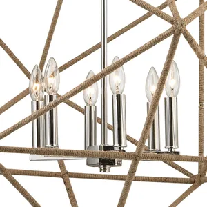 Exitor 34'' Wide 6-Light Chandelier - Polished Nickel 4