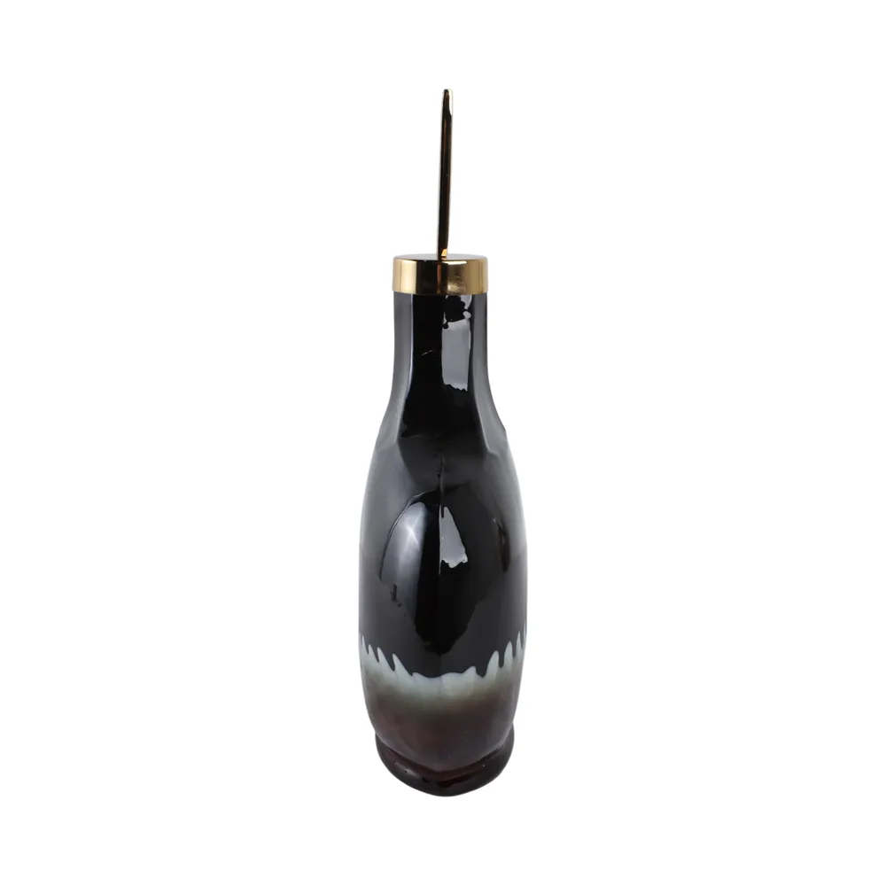 ELMONTGROVE BLACK GLASS VASE 16 (IN)