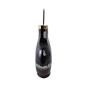 ELMONTGROVE BLACK GLASS VASE 16 (IN) 4