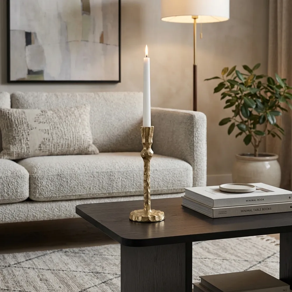 CALECREST GOLD CANDLE HOLDER 9 (IN)