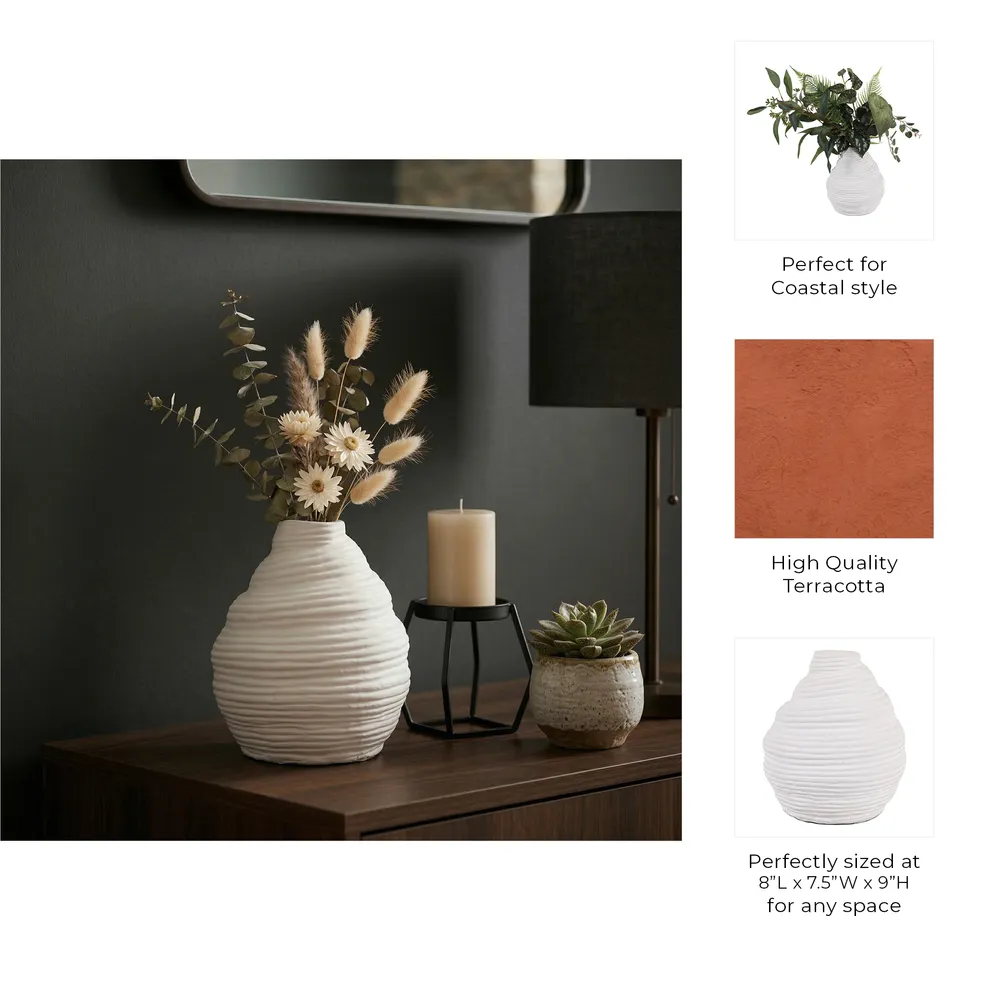 KELSEYHOLM WHITE VASE 9 (IN)