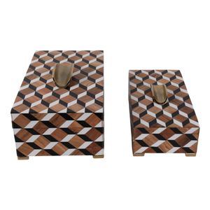 LAKEHAVEN SET OF 2 BLACK BOXES 6 (IN) 3